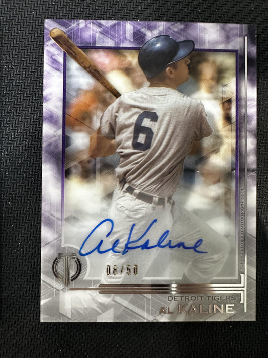 #TA-AK Al Kaline 2019 Topps Tribute /50 Detroit Tigers Tribute Autographs Purple