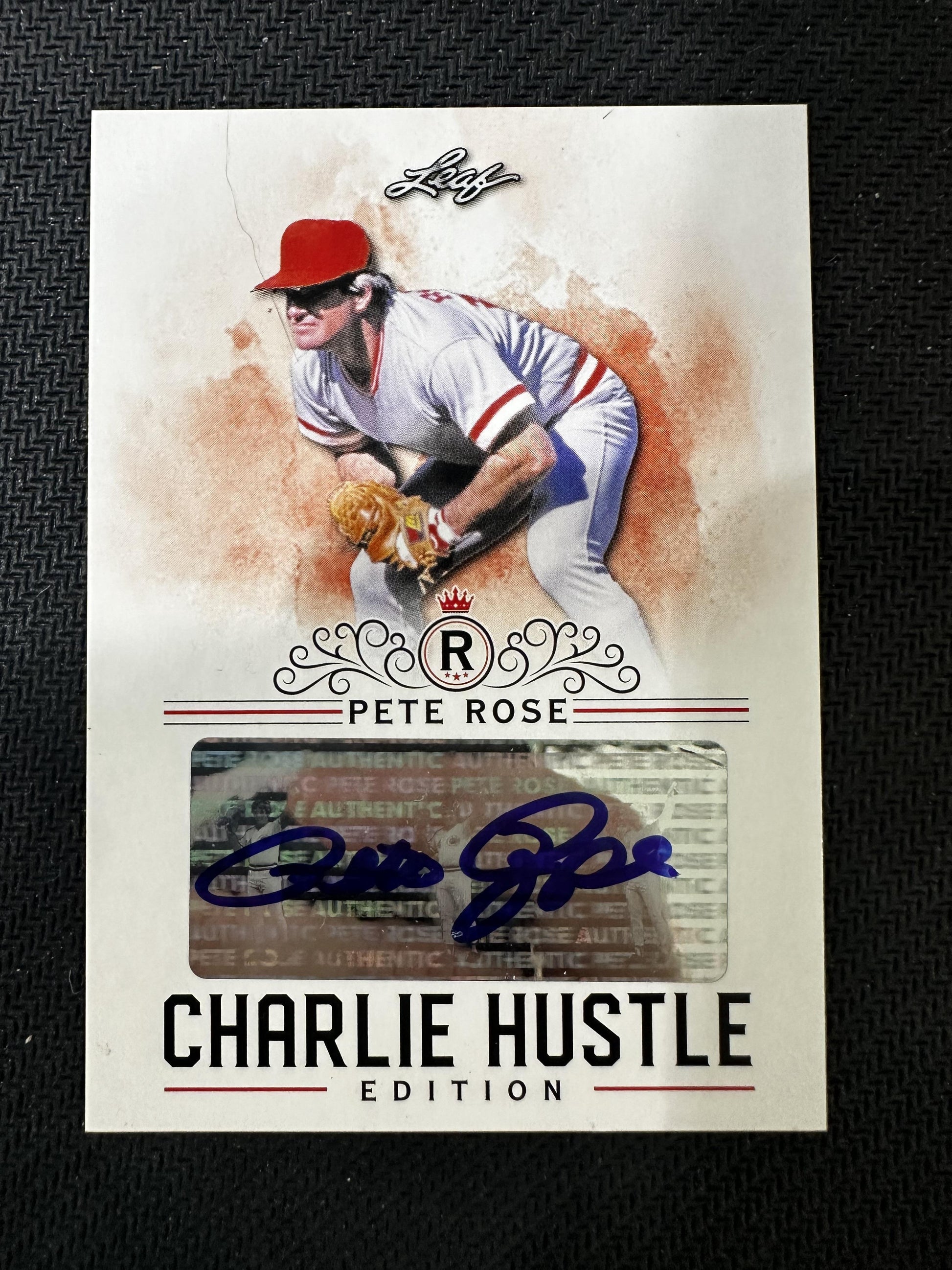 #AU-06 Pete Rose 2020 Leaf Pete Rose Charlie Hustle Edition Cincinnati Reds Auto