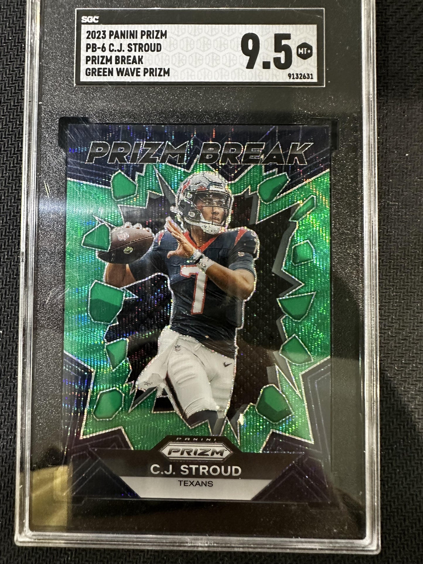 #PB-6 C.J. Stroud 2023 Panini Prizm Houston Texans Prizm Break Green Wave