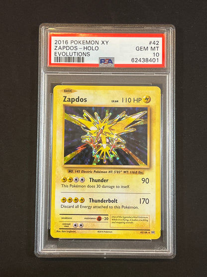 #42/108 Zapdos Holo PSA 10 - XY Evolutions