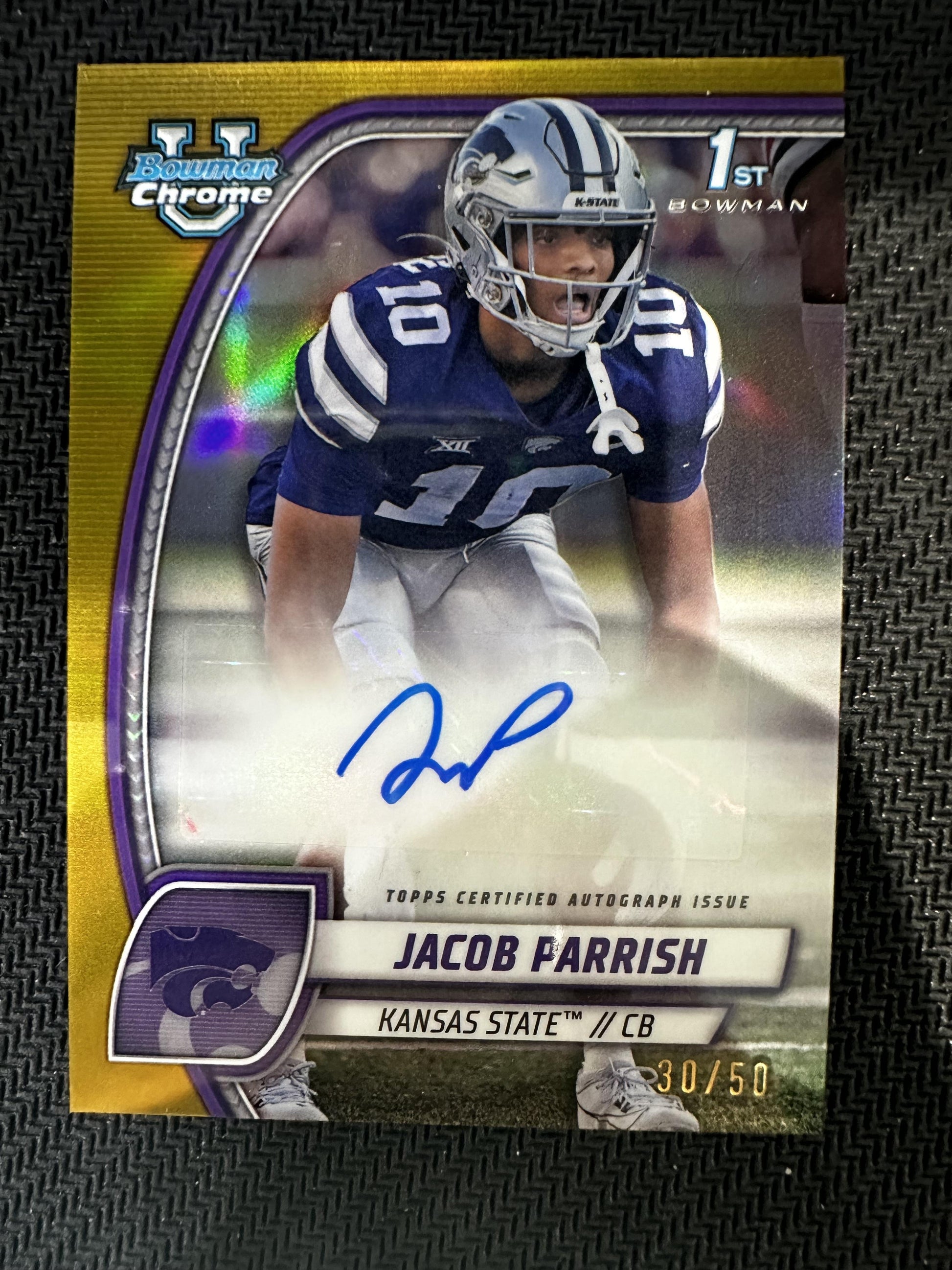 #PA-JPA Jacob Parrish 2024 Bowman U Chrome /50 Prospect Auto Gold Refractor