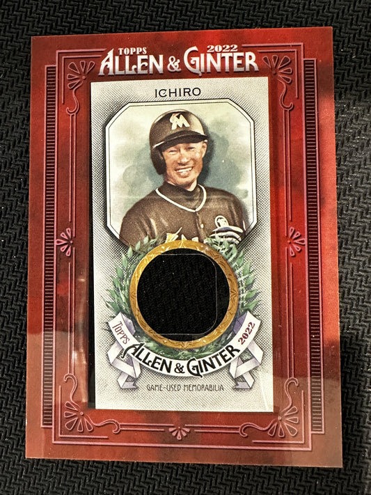 #MFR-I Ichiro 2022 Topps Allen & Ginter MEM Miami Marlins Mini Framed Relics