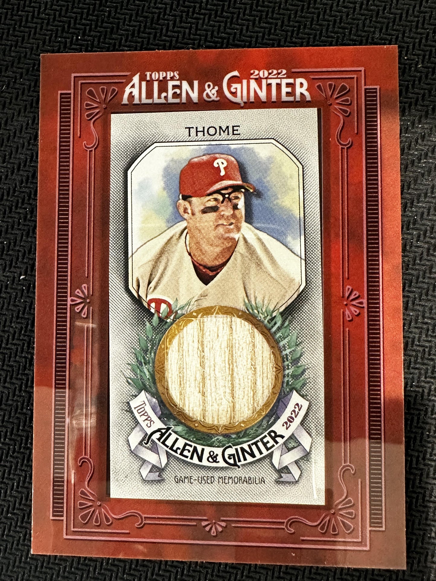 #MFR-JT Jim Thome 2022 Topps Allen & Ginter Phillies Mini Framed Relics