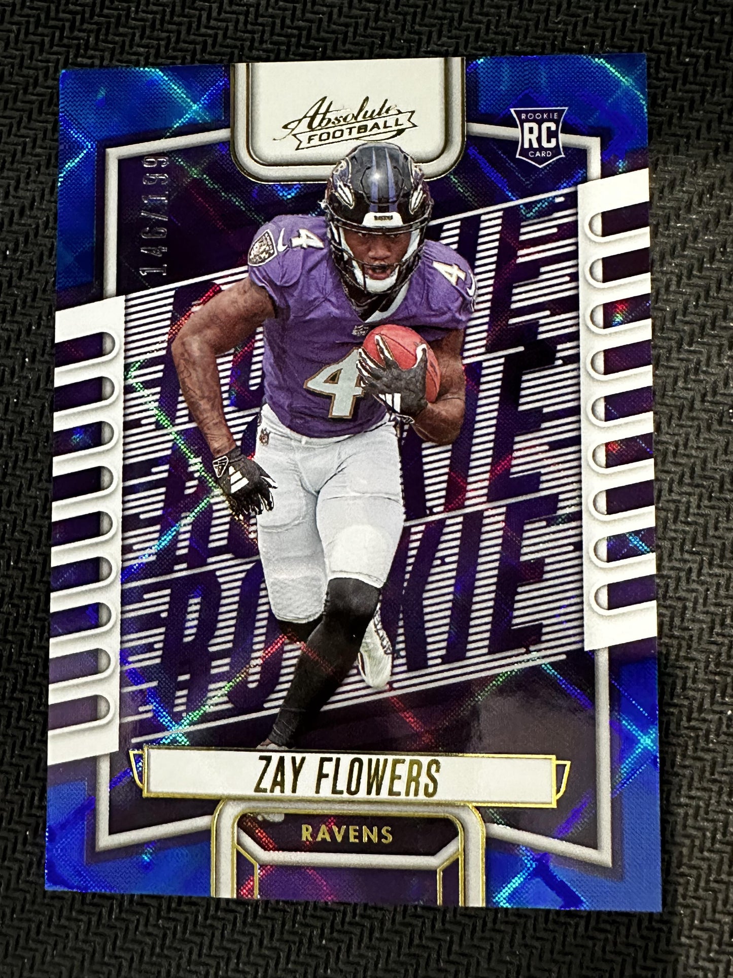 #111 Zay Flowers 2023 Panini Absolute SN #/199 Baltimore Ravens Blue Diamonds