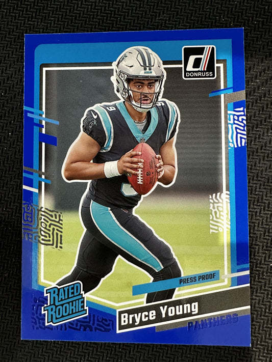 #311 Bryce Young 2023 Donruss RC Rookie Carolina Panthers Press Proof Blue