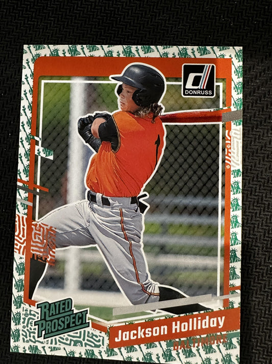 #76 Jackson Holliday 2023 Donruss Baltimore Orioles sports Liberty