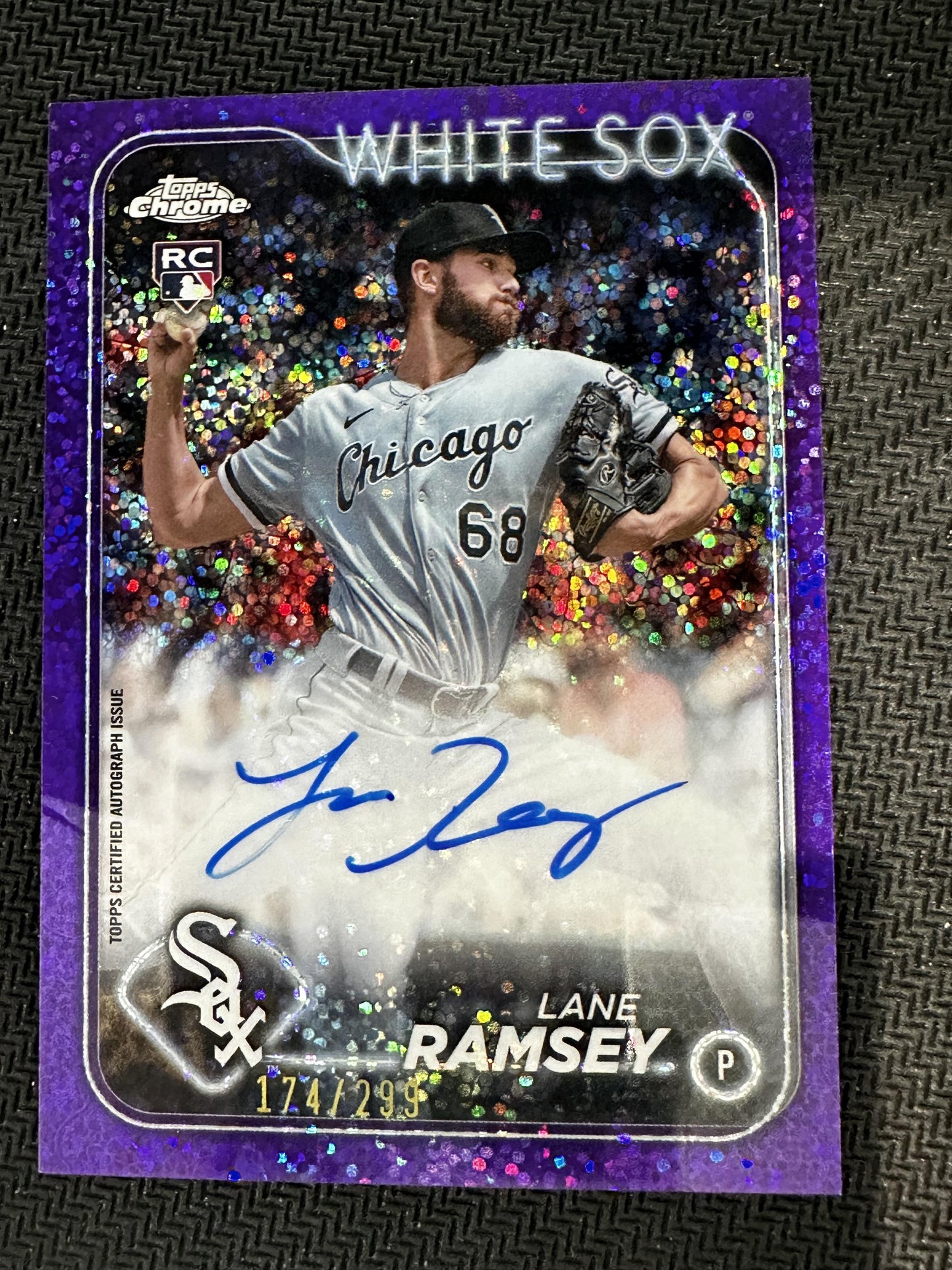 #RA-LRA Lane Ramsey 2024 Topps Chrome /299 White Sox Auto Purple Speckle