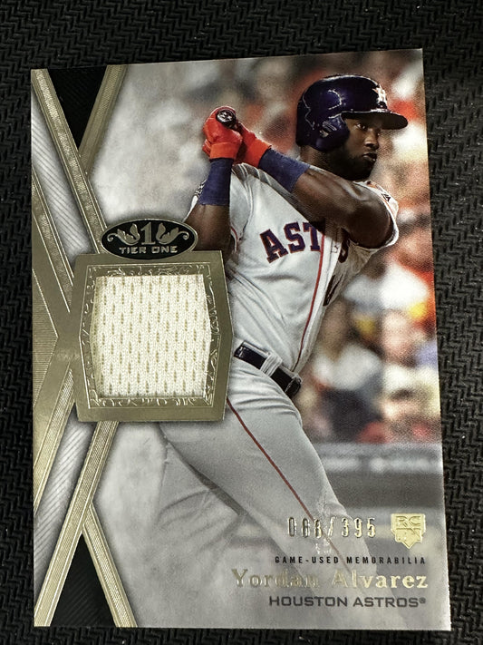 #T1R-YA Yordan Alvarez 2020 Topps Tier One - Tier One Relics /395 Houston Astros