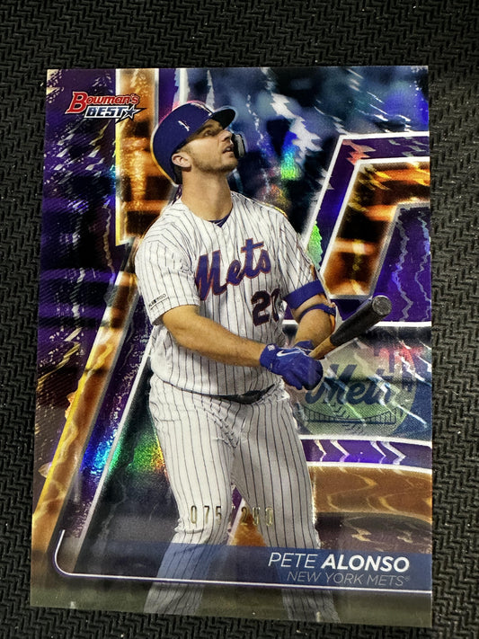 #23 Pete Alonso 2020 Bowman's Best SN #/250 Mets Purple Refractor