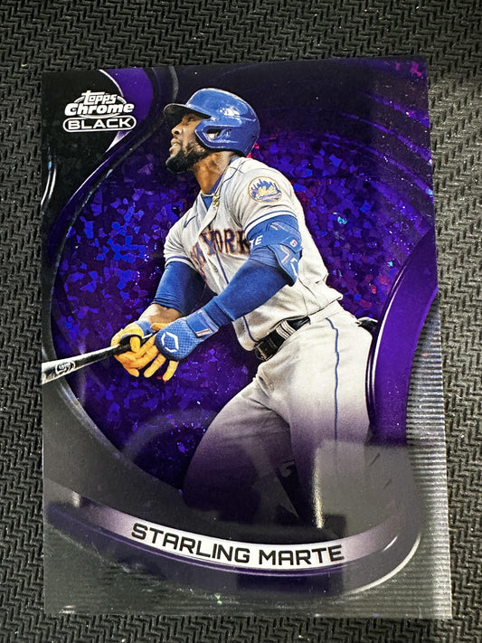 #31 Starling Marte 2022 Topps Chrome Black SN #/199 New York Mets Refractors