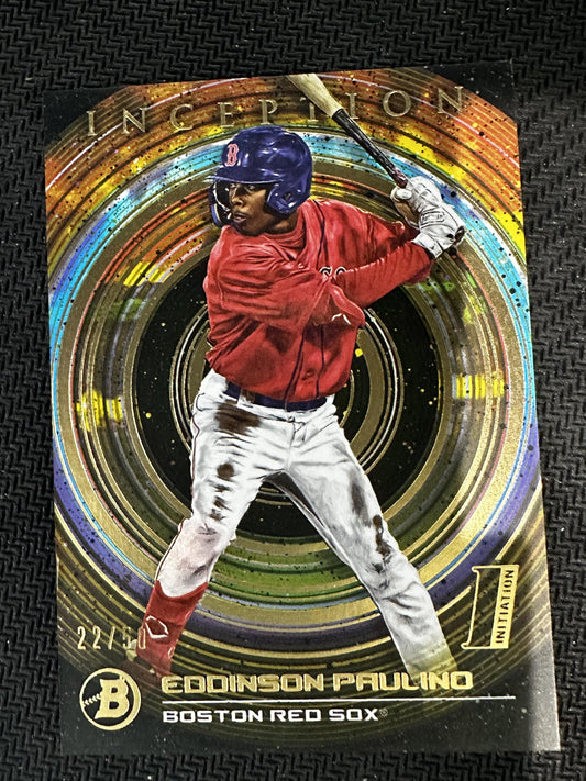 #22 Eddinson Paulino 2022 Bowman Inception SN #/50 Boston Red Sox Gold Foil