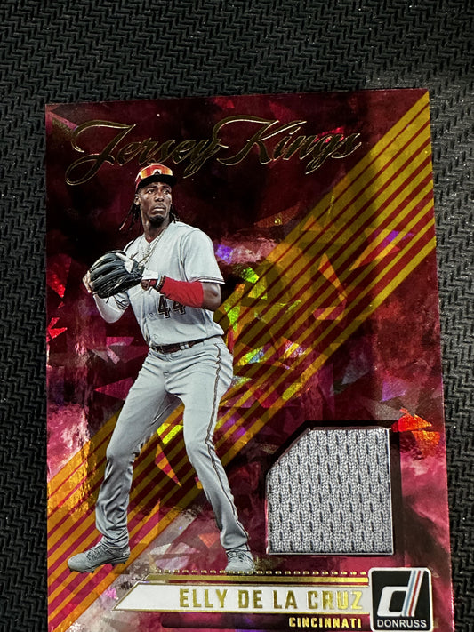 #JK-EDC Elly De La Cruz 2024 Donruss MEM Reds Jersey Kings Orange Ice