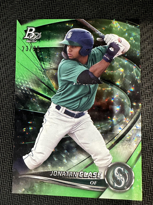 #TOP-61 Jonatan Clase 2022 Bowman Platinum /99 Mariners Green Icy Foil