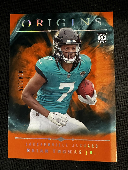 #119 Brian Thomas Jr. 2024 Panini Origins SN,RC Rookie #/125 Jaguars Orange