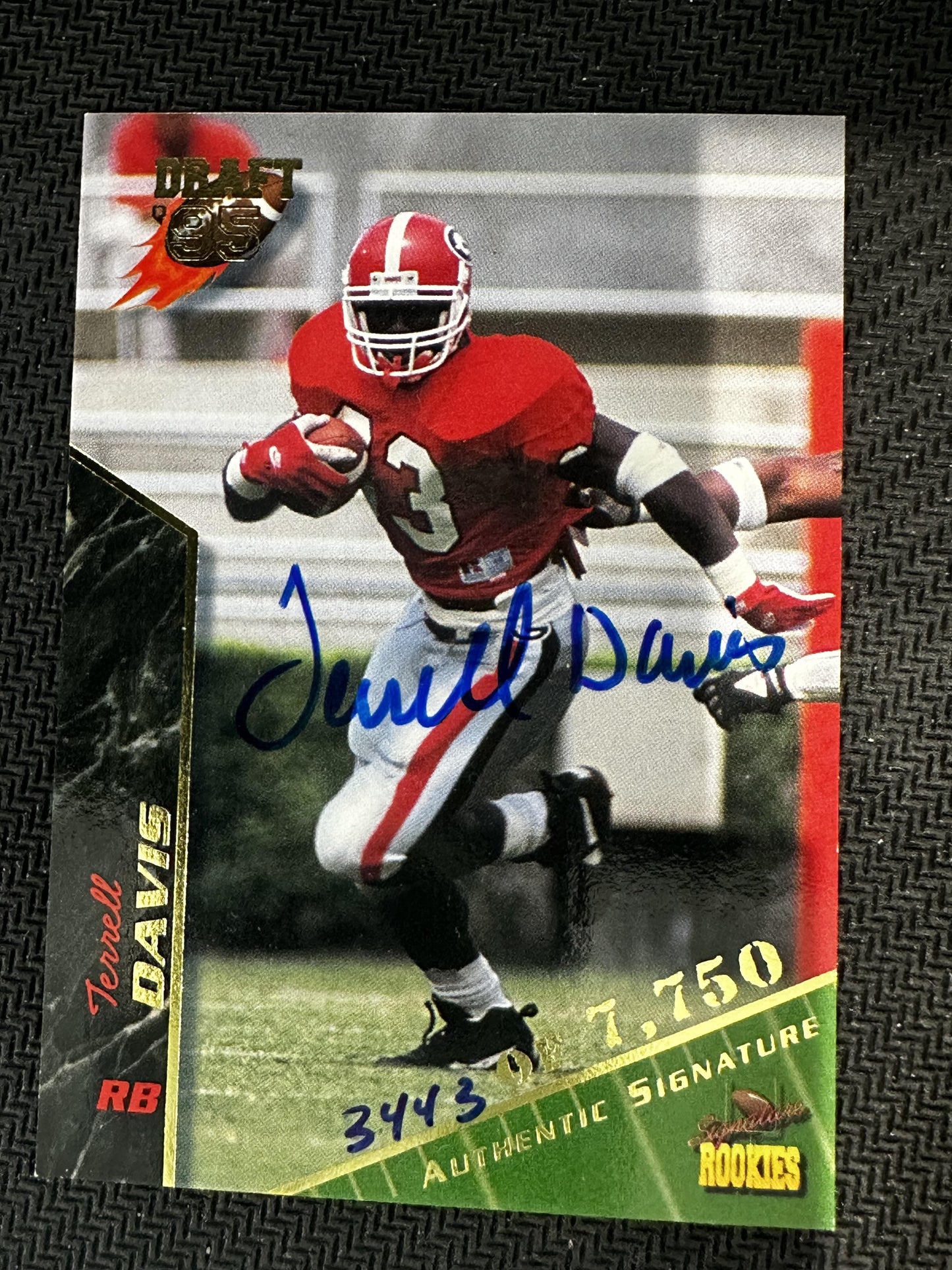 #21 Terrell Davis 1995 Signature Rookies Bulldogs Auto International