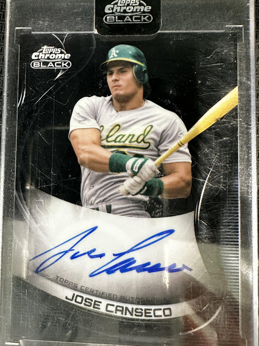 #CBA-JCA Jose Canseco 2022 Topps Chrome Black AU Auto Oakland Athletics Auto