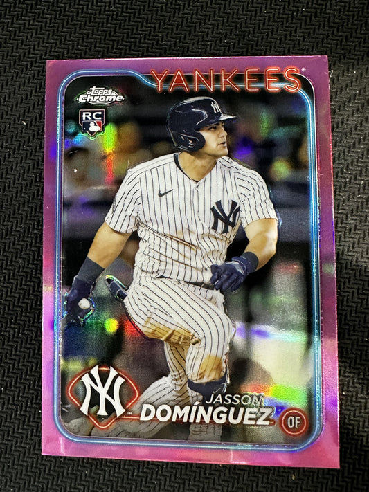 #89 Jasson Domínguez 2024 Topps Chrome Yankees Pink Refractor