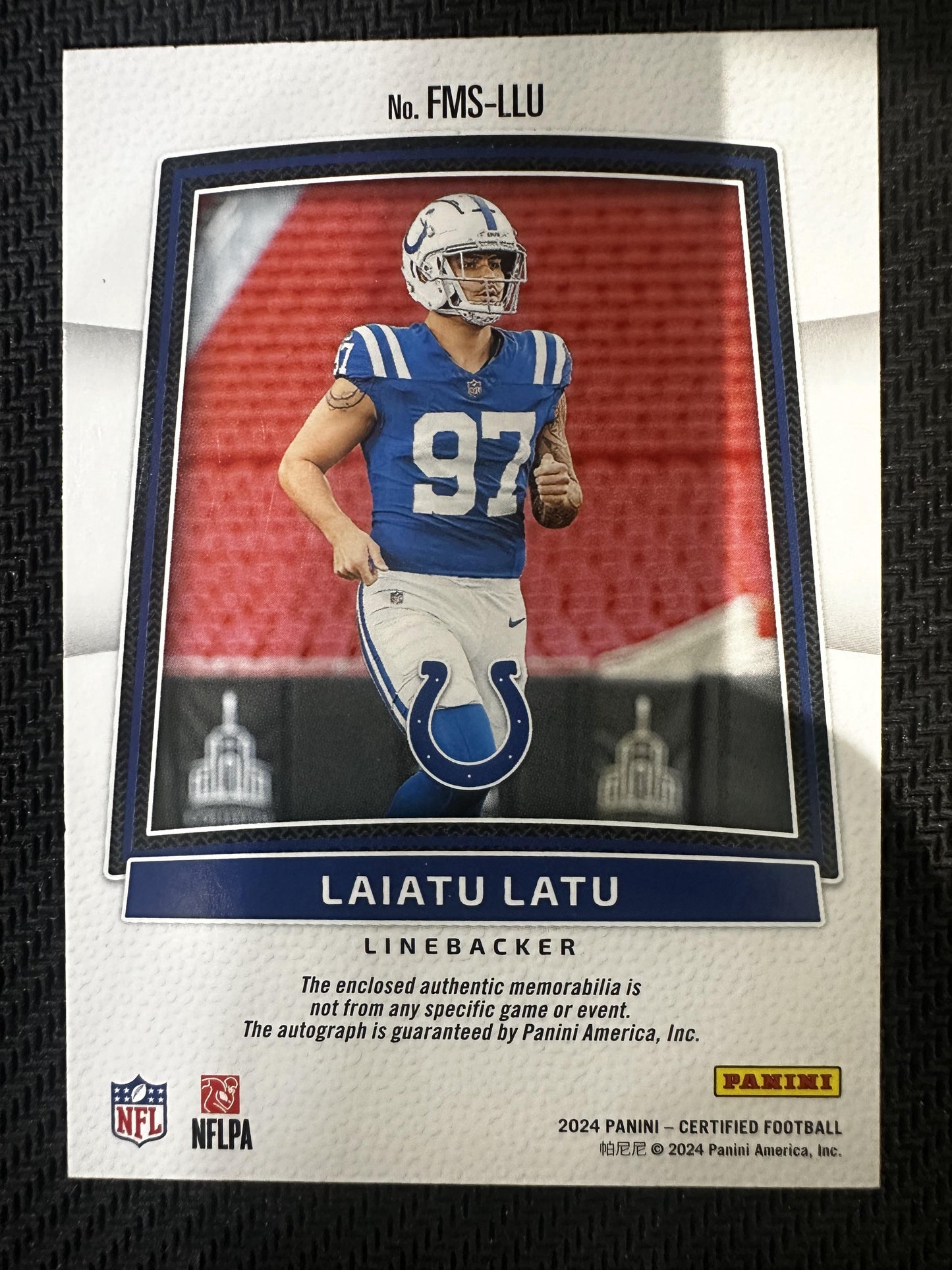 #FMS-LLU Laiatu Latu 2024 Panini Certified Freshman Fabric Blue /49