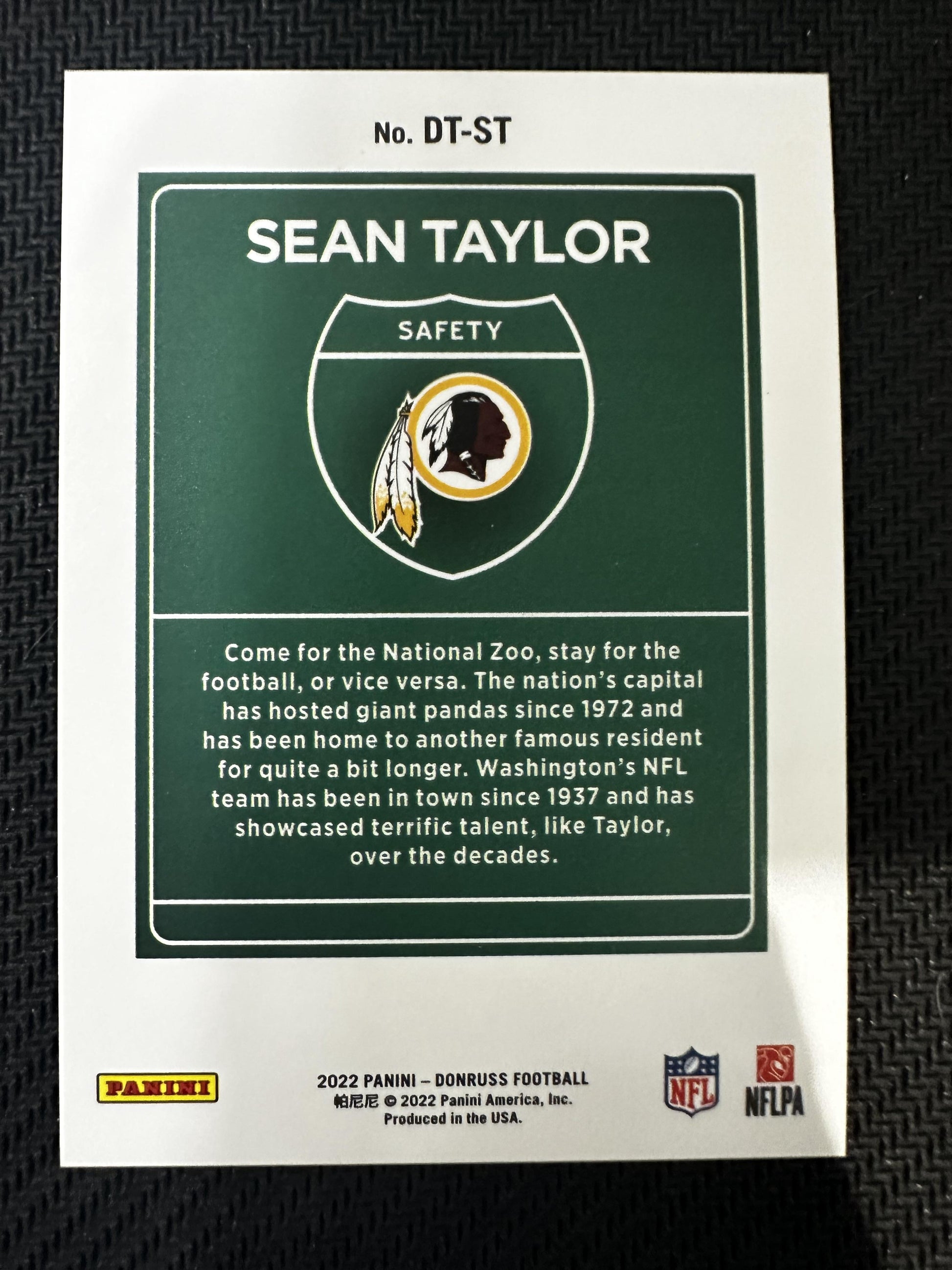 #DT-ST Sean Taylor 2022 Donruss Washington Redskins sports Downtown!