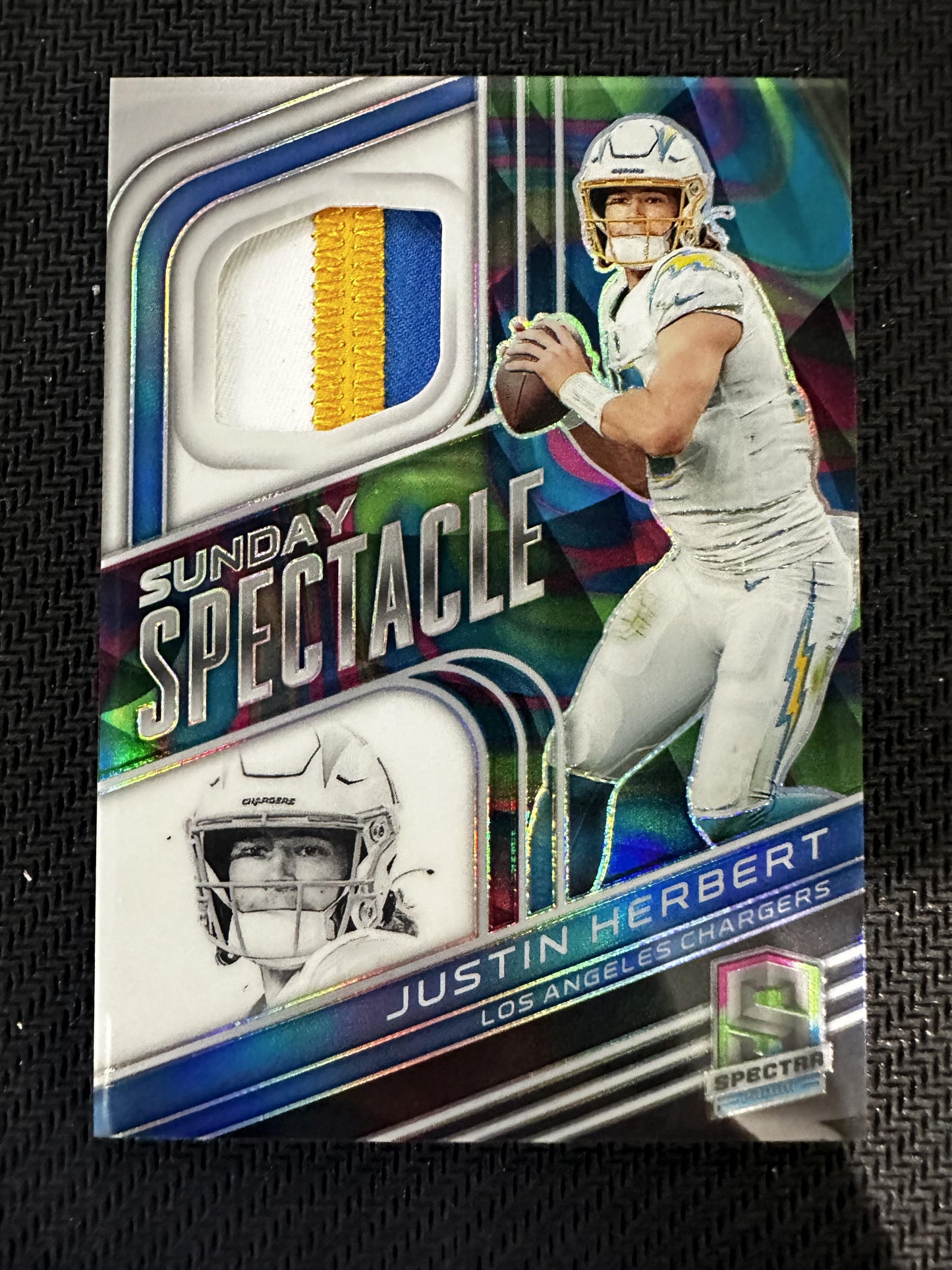 #SS-JHE Justin Herbert 2022 Panini Spectra /4 Chargers Sunday Spectacle Marble