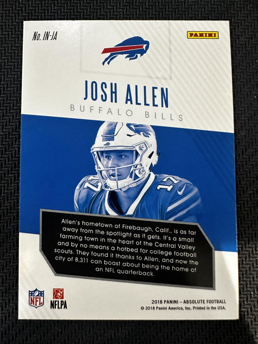 #IN-JA Josh Allen 2018 Panini Absolute Buffalo Bills sports Introductions
