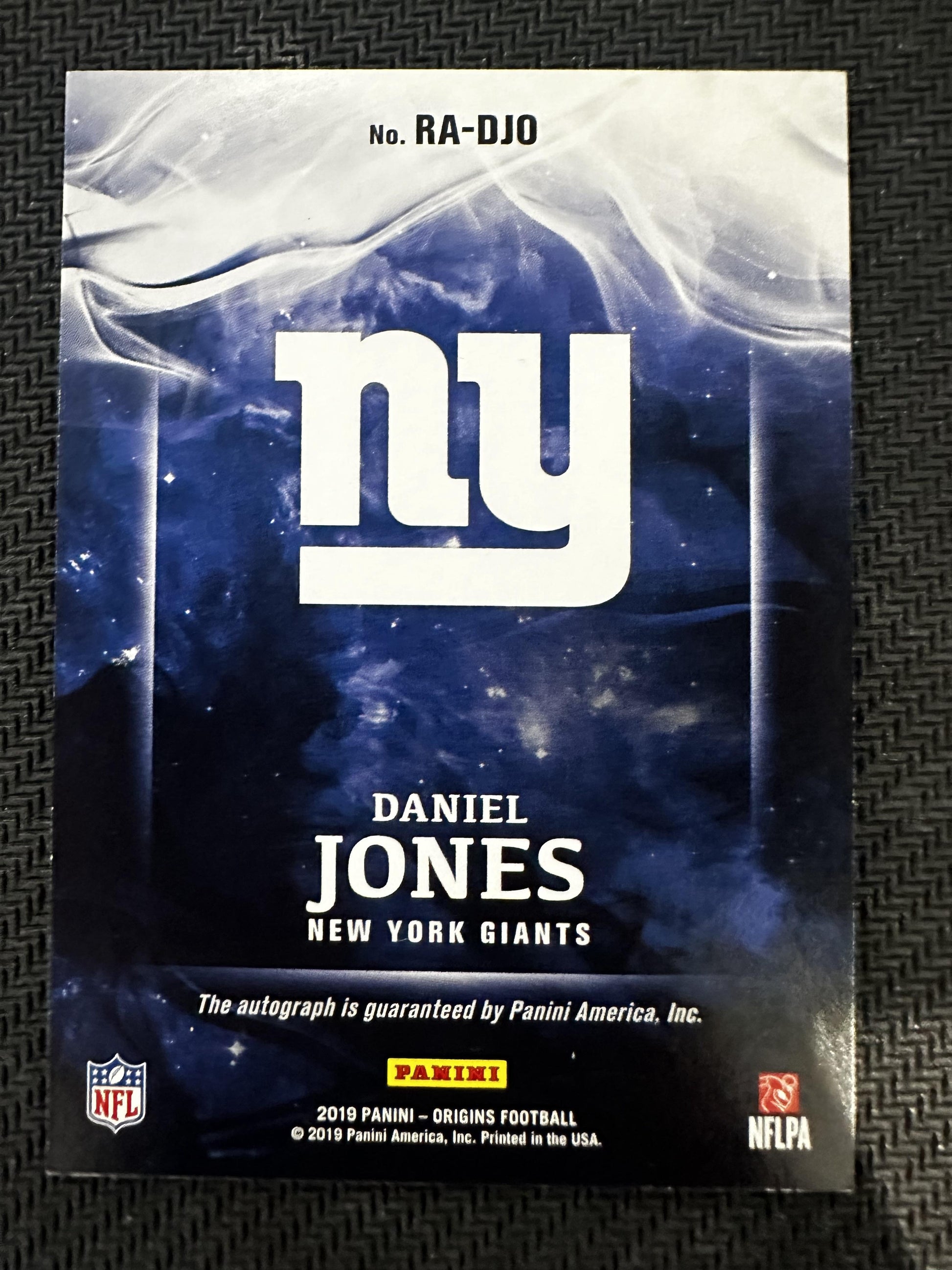 #RA-DJO Daniel Jones 2019 Panini Origins AU Auto New York Giants Rookie Auto