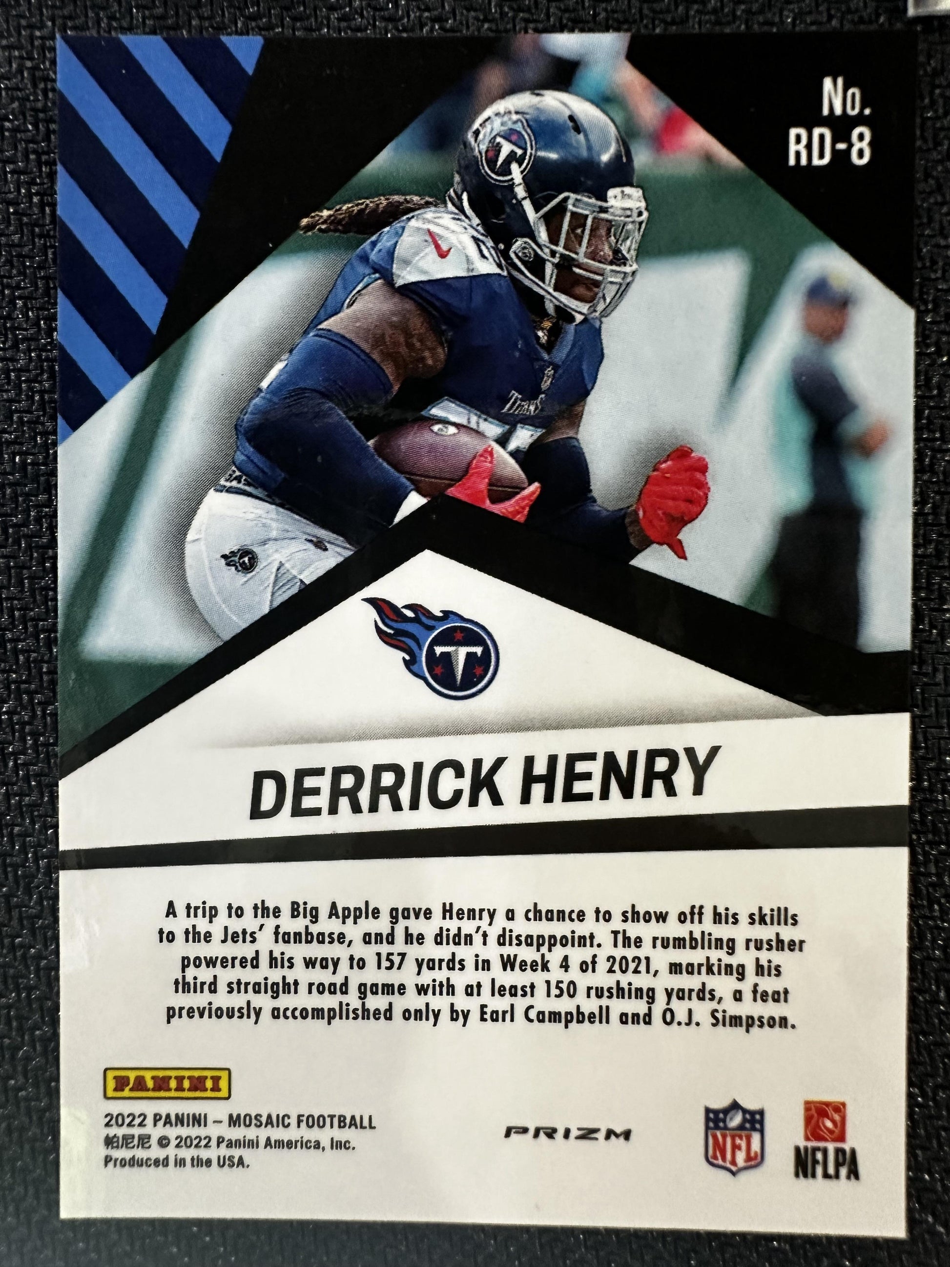 #RD-8 Derrick Henry 2022 Panini Mosaic Tennessee Titans sports Razzle Dazzle