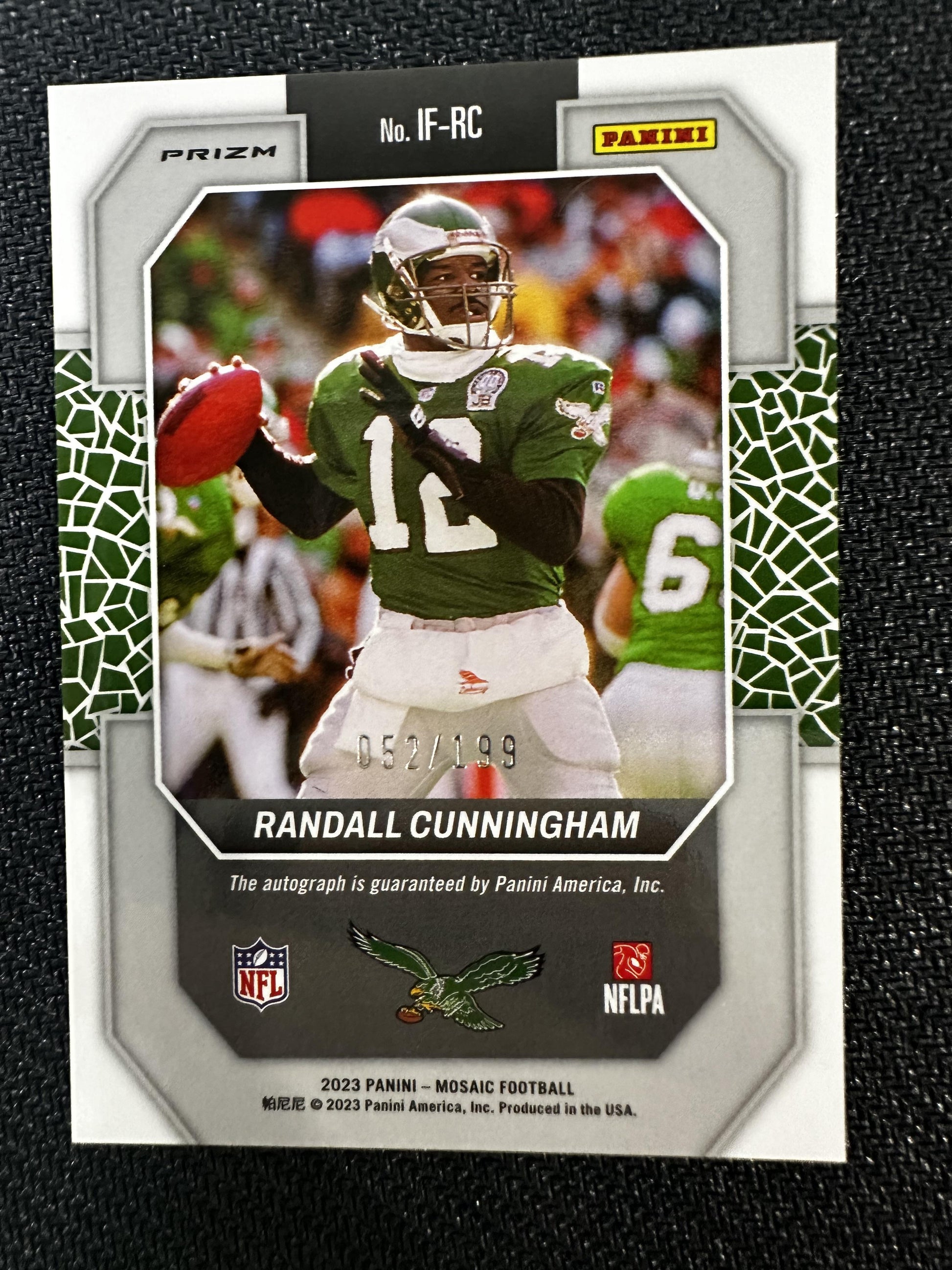 #IF-RC Randall Cunningham 2023 Panini Mosaic Auto /199 In Focus Signatures Red