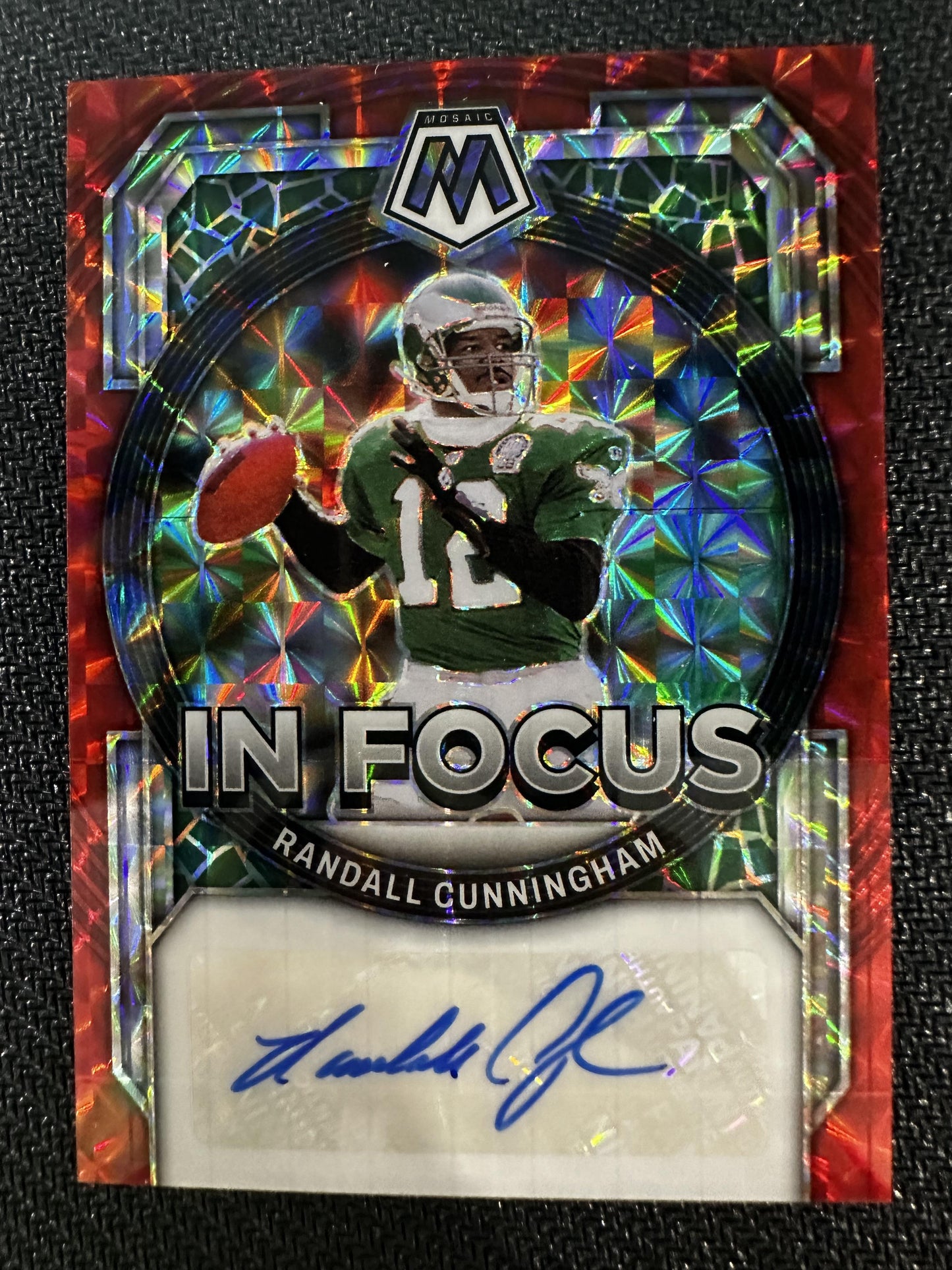 #IF-RC Randall Cunningham 2023 Panini Mosaic Auto /199 In Focus Signatures Red