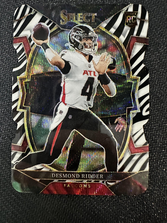 #36 Desmond Ridder 2022 Panini Select RC Rookie Atlanta Falcons Zebra Prizm