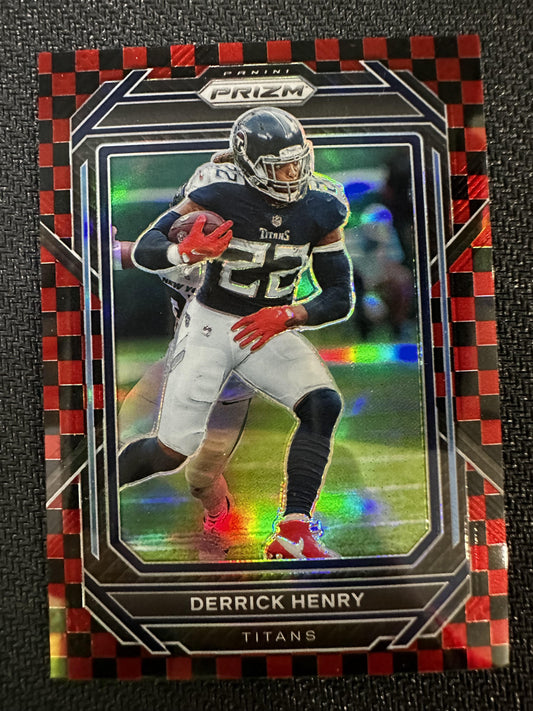 #284 Derrick Henry 2022 Panini Prizm Tennessee Titans Black and Red Checker