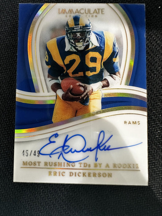 #IR-EDI Eric Dickerson 2023 Panini Immaculate Collection Auto /49 Rams Records