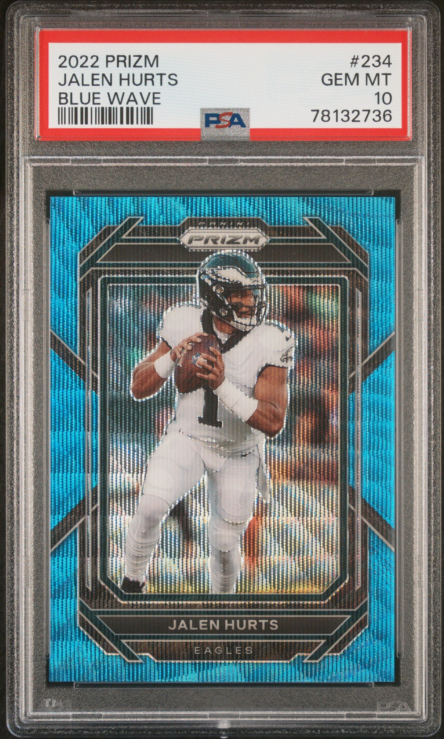 #234 Jalen Hurts 2022 Panini Prizm 10 GEM-MT sports Blue Wave