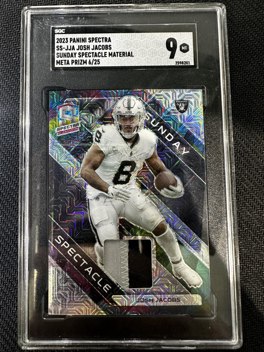 #SS-JJA Josh Jacobs 2023 Panini Spectra /25 Raiders Sunday Spectacle Meta