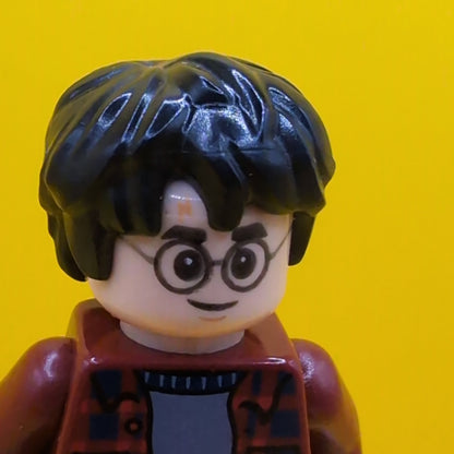 Harry potter hp233 Dark Red Plaid Flannel Shirt Black Short Legs