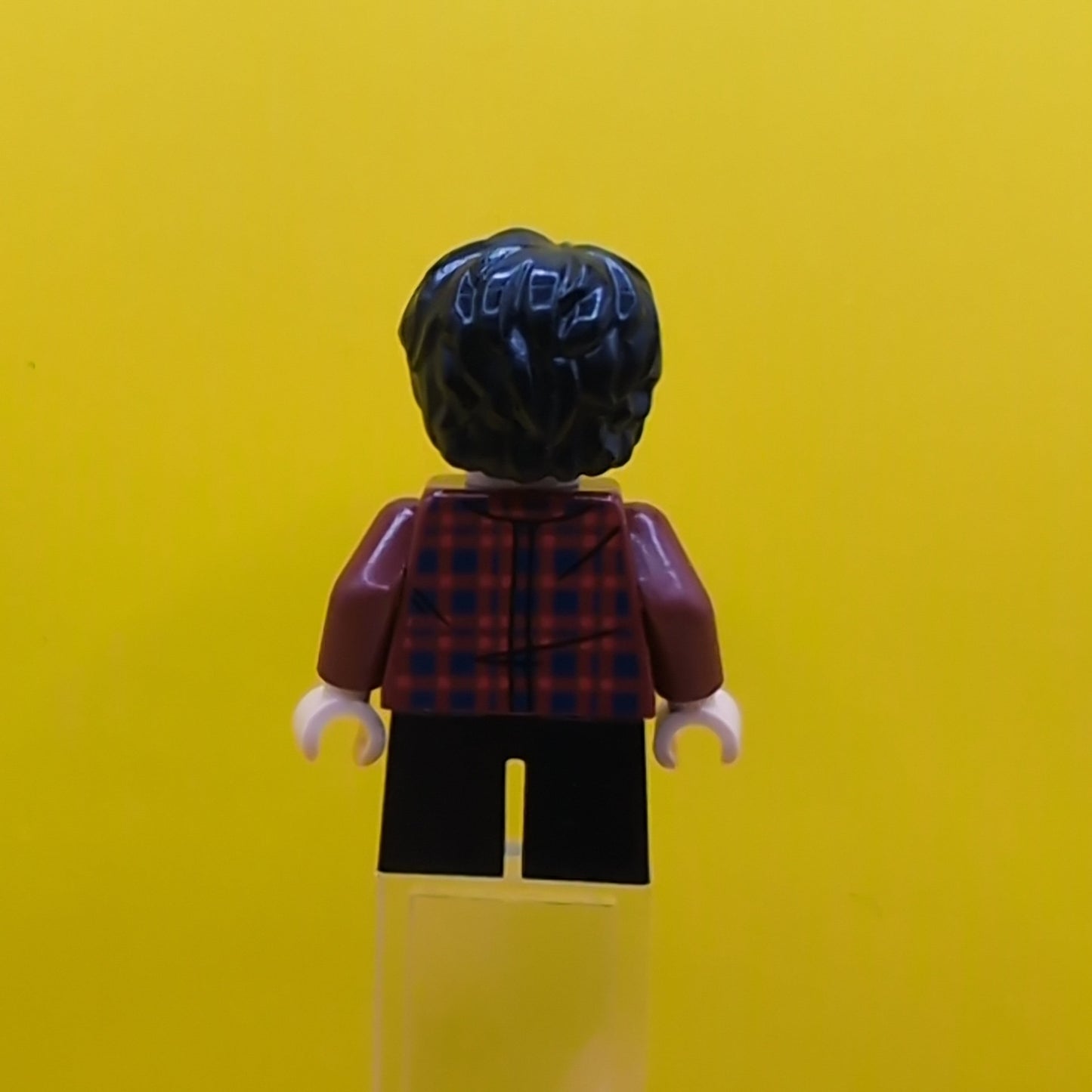 Harry potter hp233 Dark Red Plaid Flannel Shirt Black Short Legs