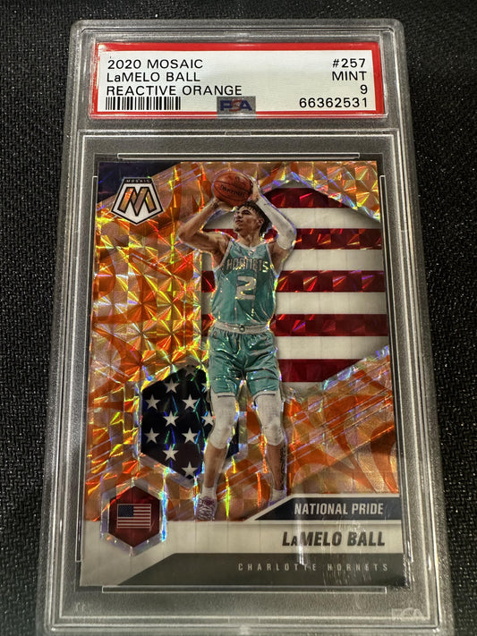 #257 Lamelo Ball 2020 Panini Mosaic 9 MT sports Reactive Orange