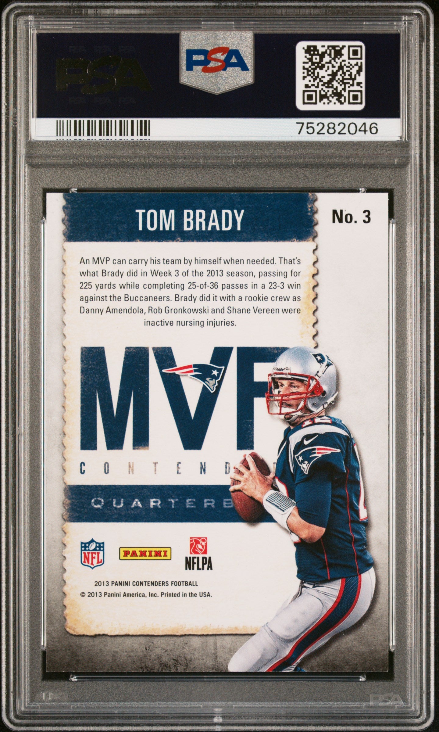 #3 Tom Brady 2013 Panini Contenders Mvp Contenders 9 Mvp Contenders-Gold