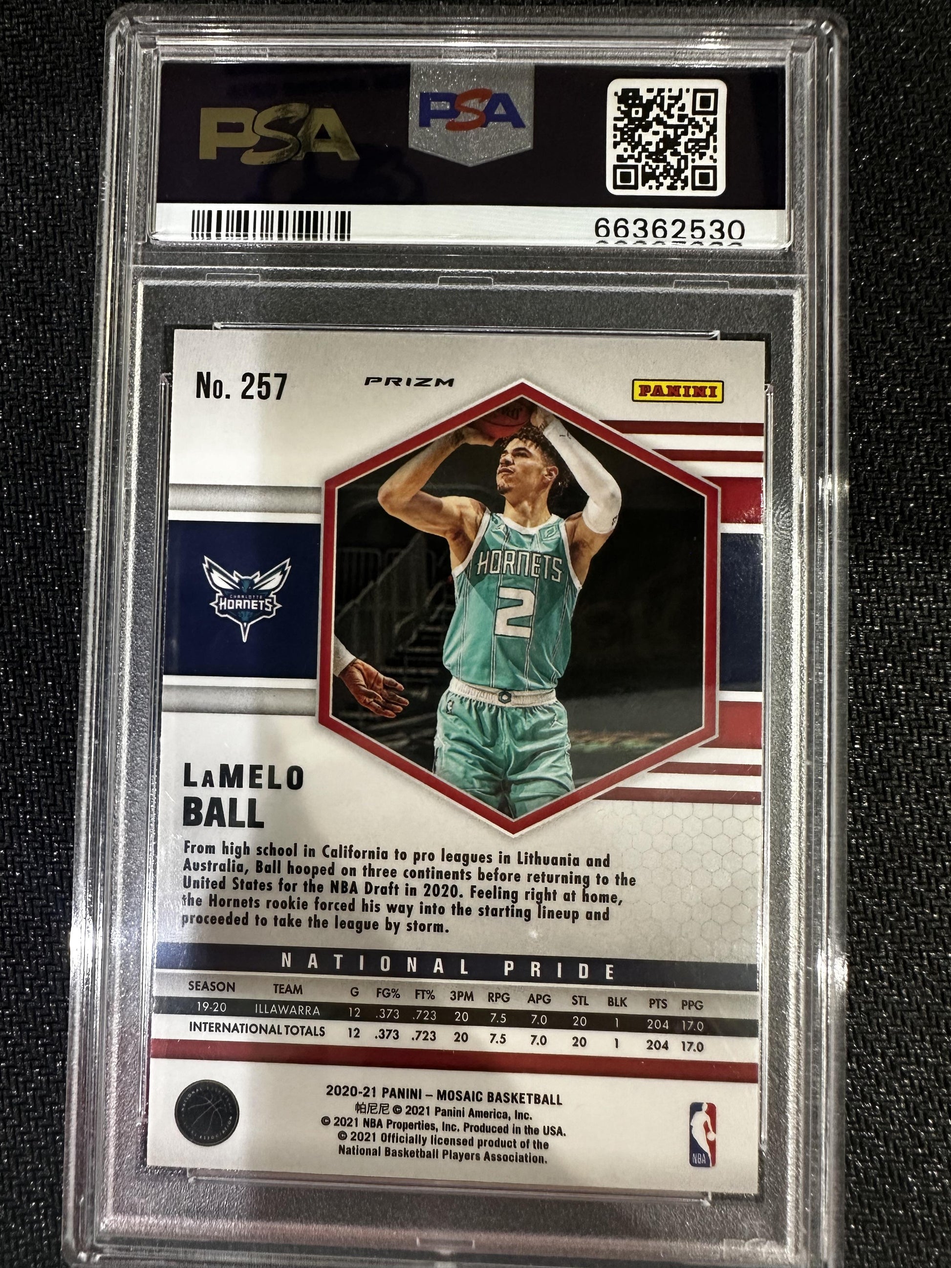 #257 LaMelo Ball 2020-21 Panini Mosaic 9 Charlotte Hornets MT Reactive Blue