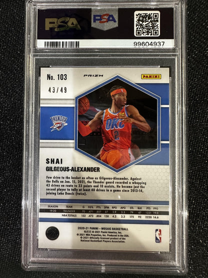 #103 Shai Gilgeous-Alexander 2020-21 Panini Mosaic /49 Thunder Purple