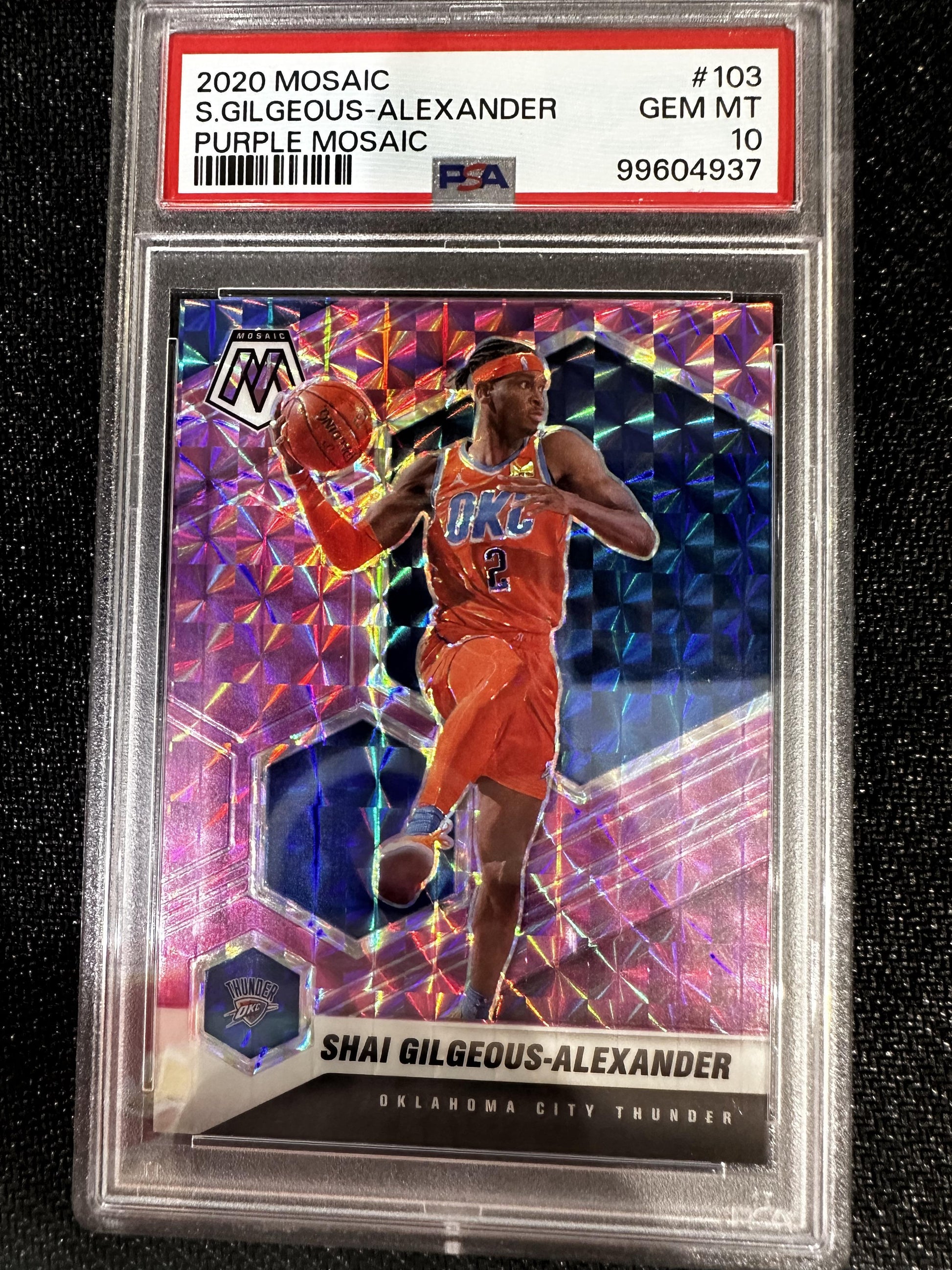 #103 Shai Gilgeous-Alexander 2020-21 Panini Mosaic /49 Thunder Purple