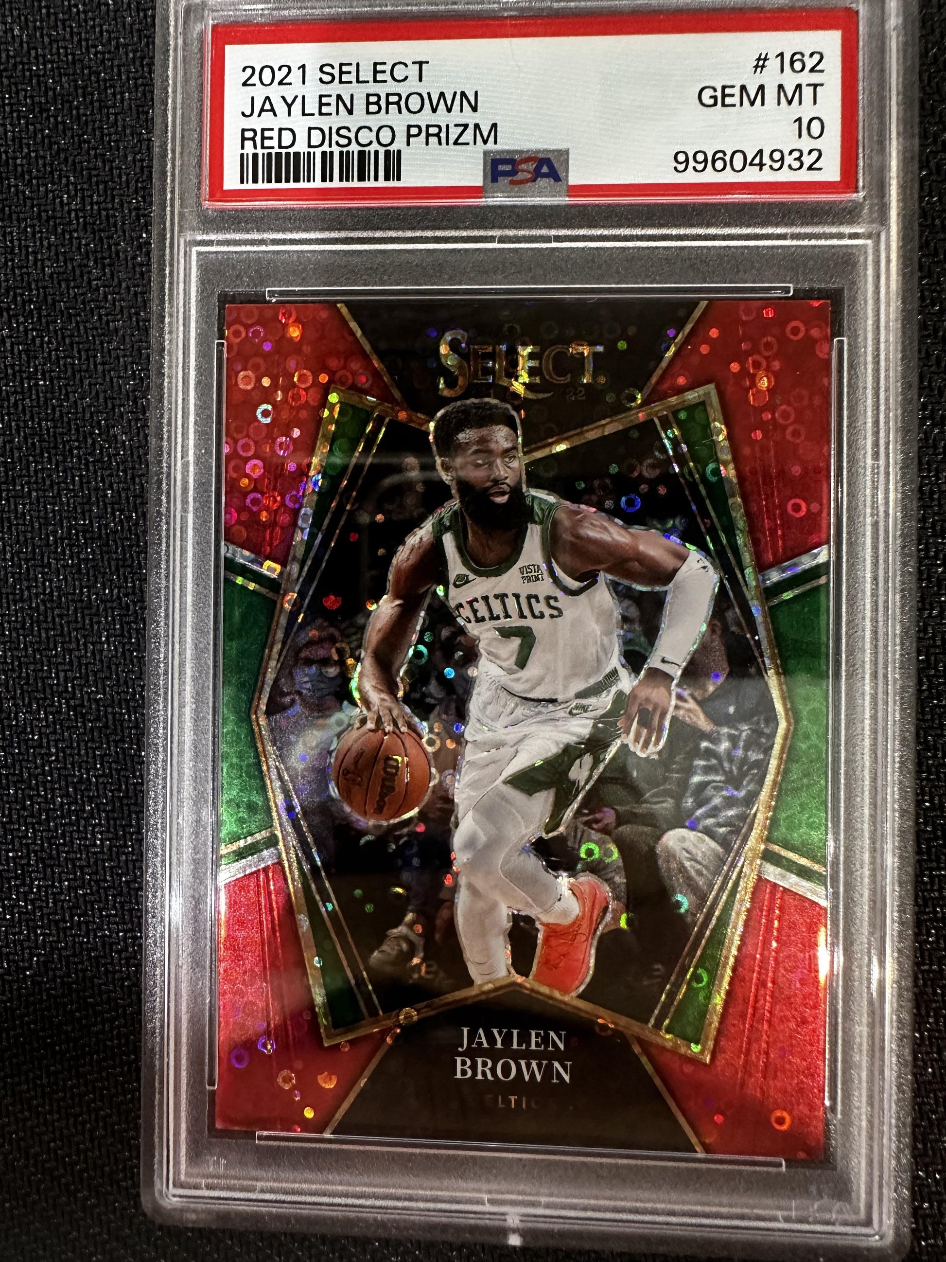 #162 Jaylen Brown 2021-22 Panini Select SN #/49 Boston Celtics sports Red Disco