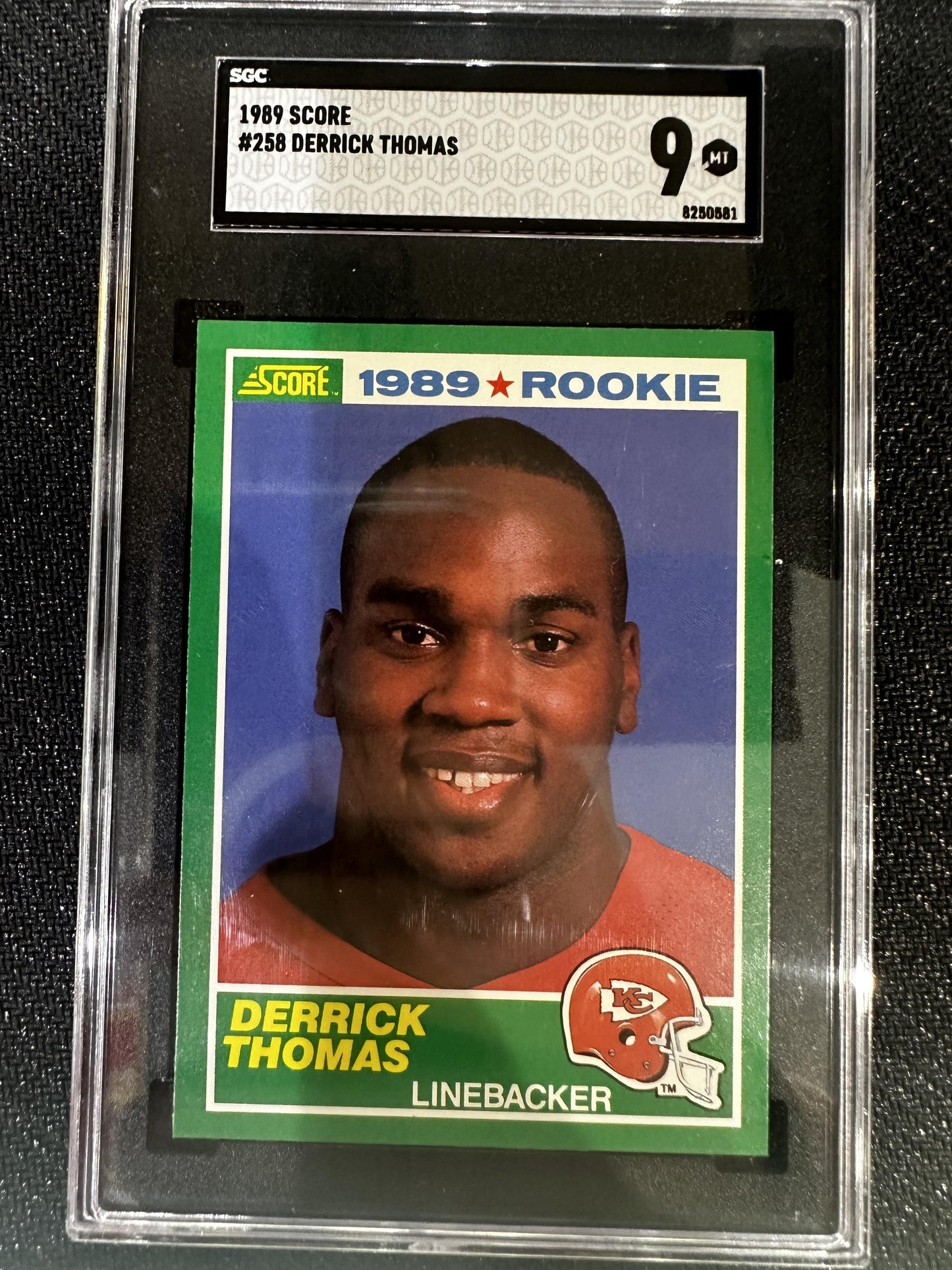 #258 Derrick Thomas 1989 Score RC Rookie Kansas City Chiefs sports