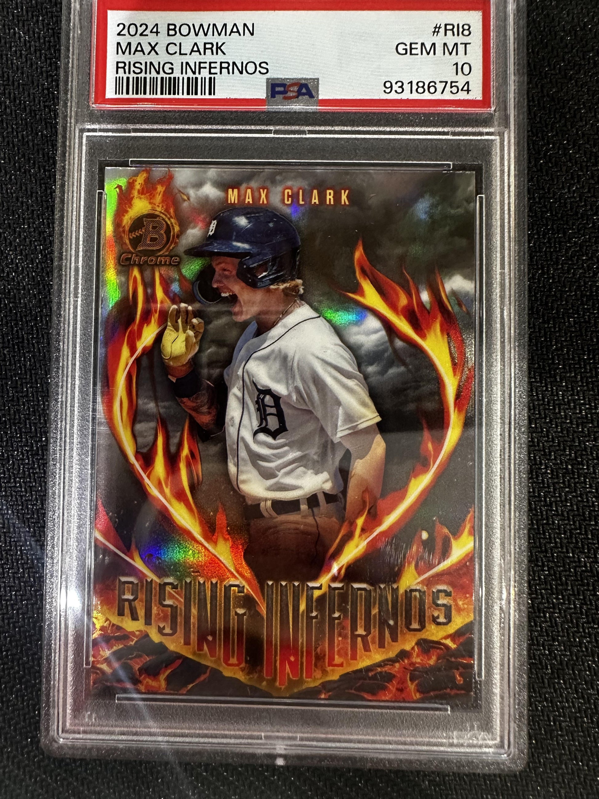 #RI-8 Max Clark 2024 Bowman Detroit Tigers sports Rising Infernos