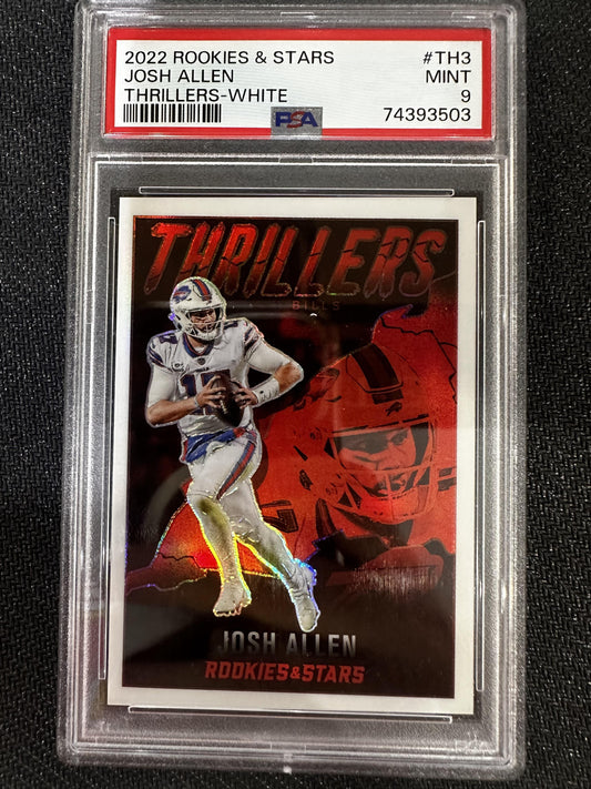 #TH-3 Josh Allen 2022 Panini Rookies & Stars SN #/149 Bills Thrillers White