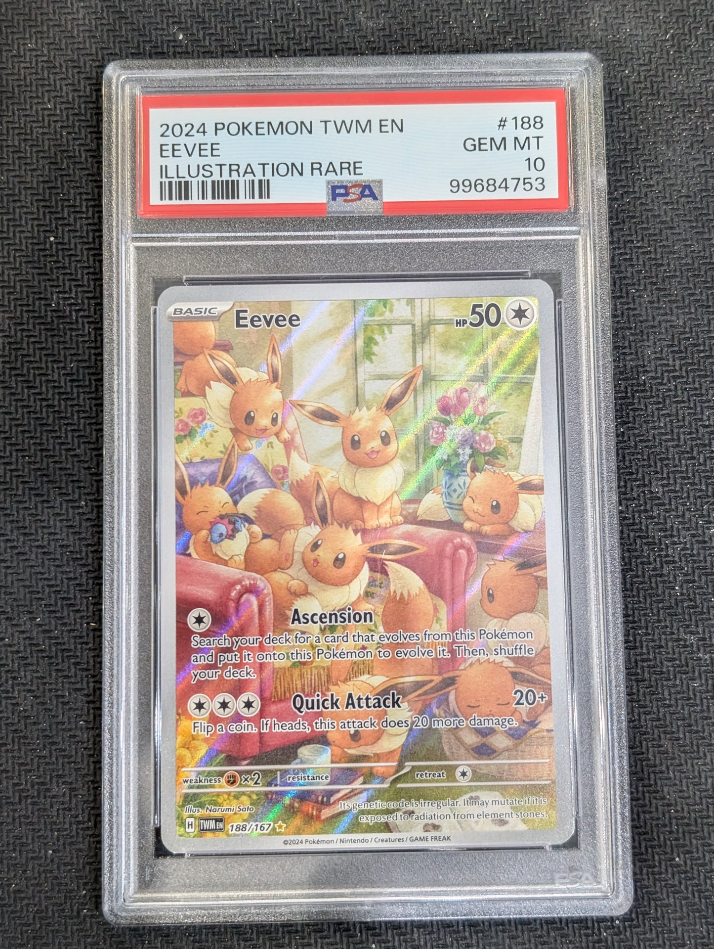 #188/167 Eevee SV06: Twilight Masquerade PSA 10