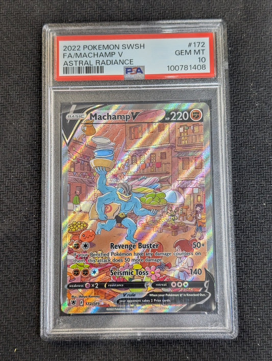 #172/189 Machamp V (Alternate Full Art) Astral Radiance PSA 10