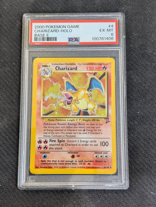 #004/130 Charizard Base Set 2 PSA 6