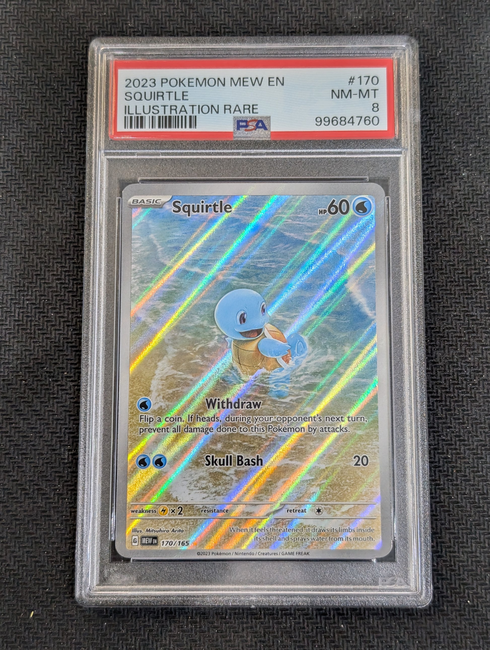 #170/165 Squirtle 151 PSA 8