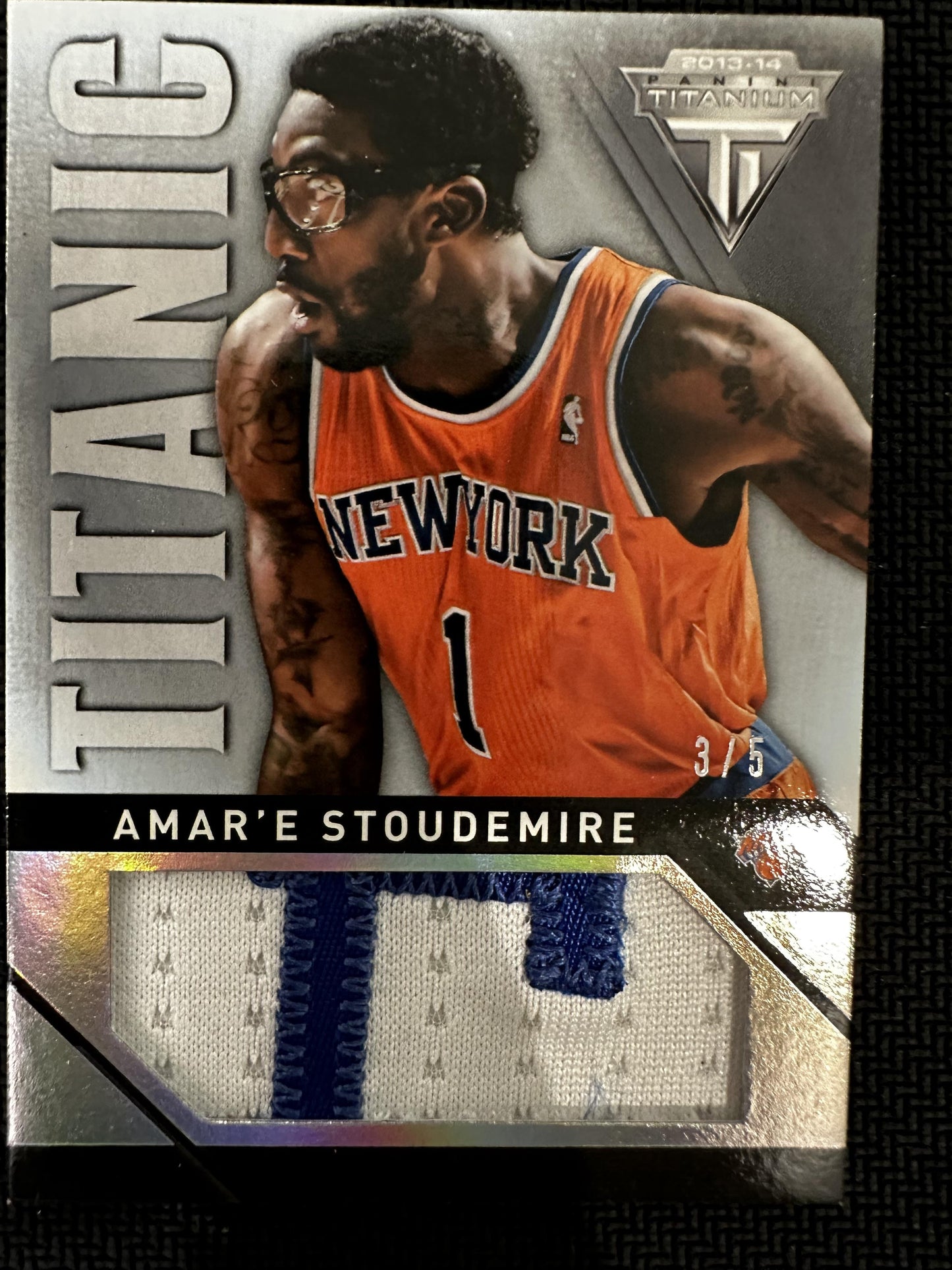 #81 Amar'e Stoudemire 2013-14 Panini Titanium /5 Knicks Titanic Jumbo Prime